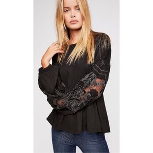 Free People Penny Tee in Black